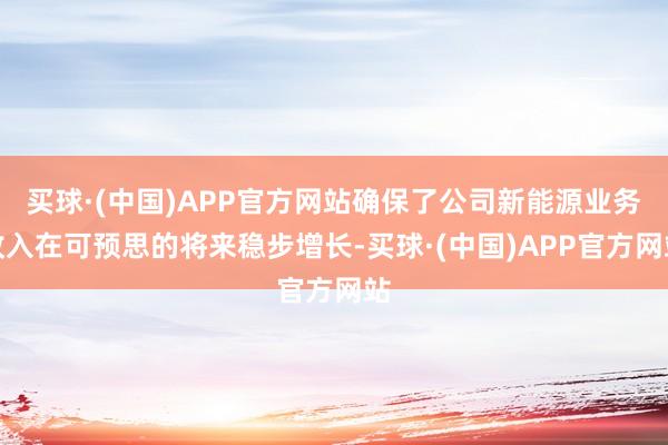 买球·(中国)APP官方网站确保了公司新能源业务收入在可预思的将来稳步增长-买球·(中国)APP官方网站