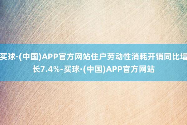 买球·(中国)APP官方网站住户劳动性消耗开销同比增长7.4%-买球·(中国)APP官方网站