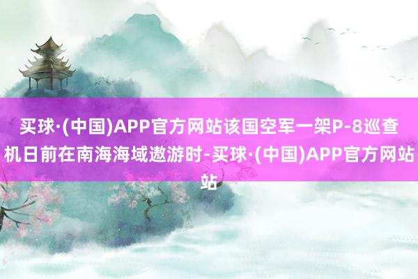 买球·(中国)APP官方网站该国空军一架P-8巡查机日前在南海海域遨游时-买球·(中国)APP官方网站